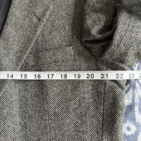 Vintage Haggar Imperial Black & White Herringbone Blazer | Made in USA | 44R - Picture 12 of 14